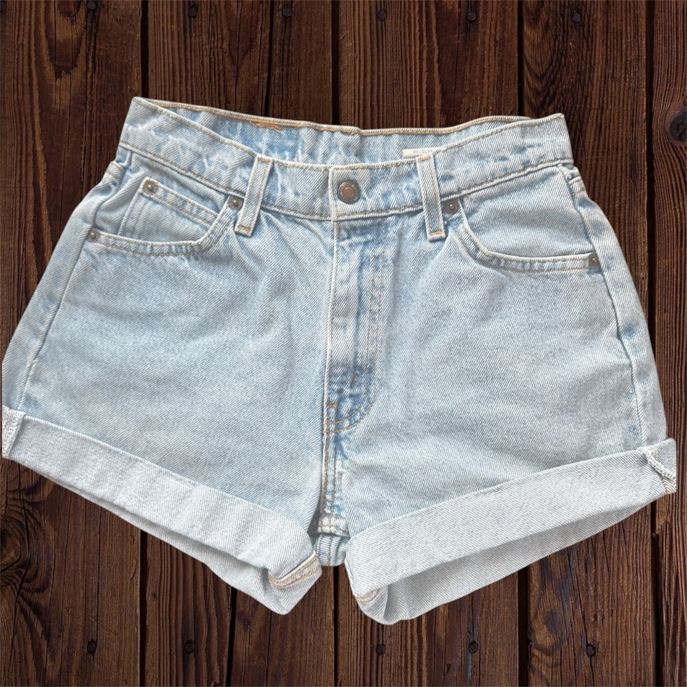 Levi's Light Wash Rolled-Hem Denim Shorts
